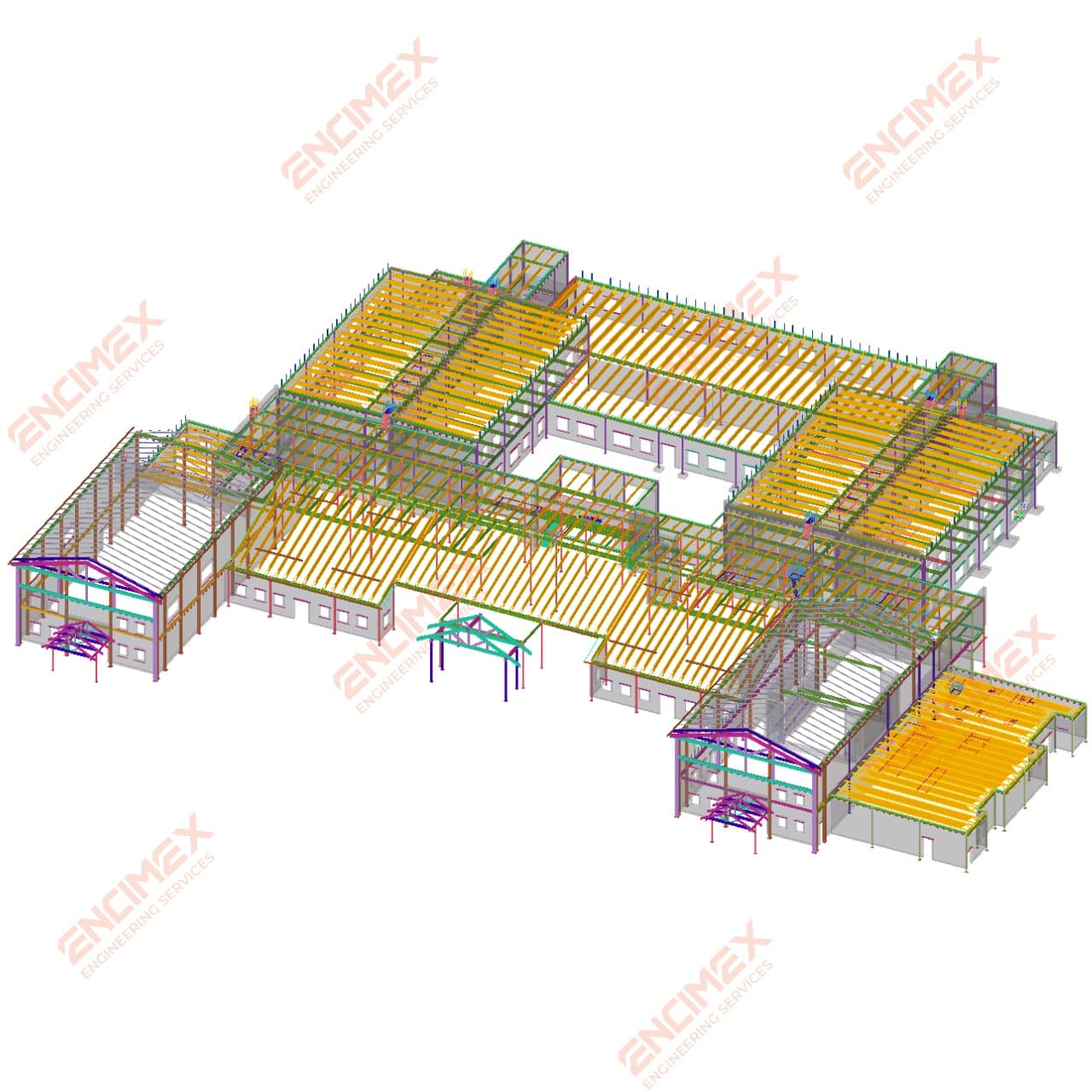 Construction workers on a modern buildinimg platform